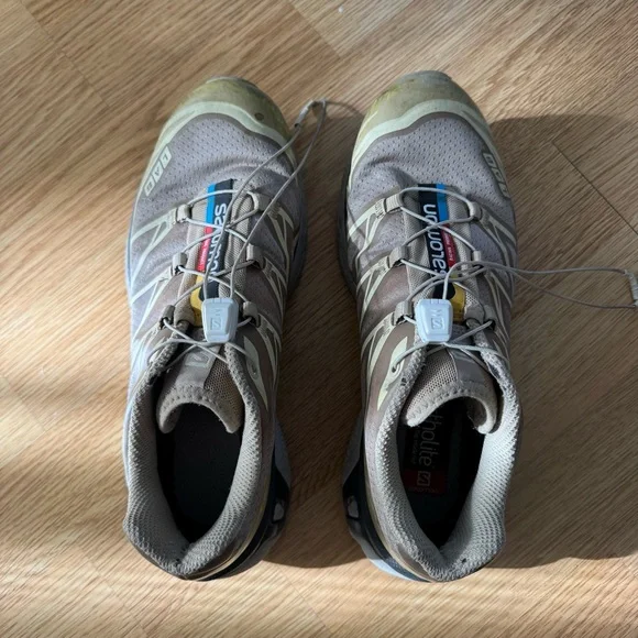 Salomon XT-6 Clear Beige Trail Sneakers Size 7 - Picture 5 of 6